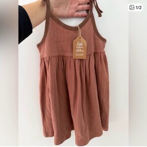 Little Cotton Clothes Brown Kids Dress